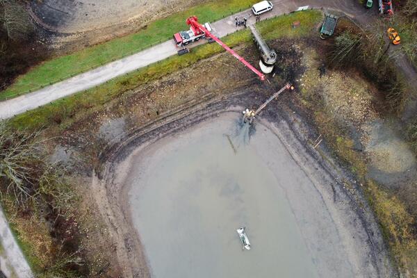 Der fast leere Bärensee von oben