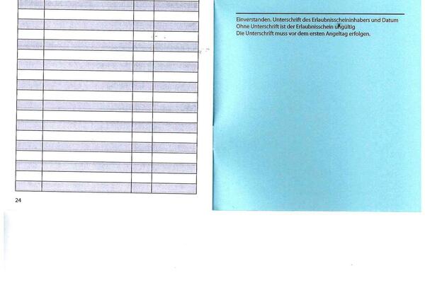 Unterschriftsfeld auf der Kartenrückseite Innen