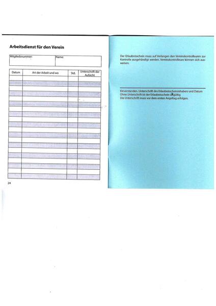 Unterschriftsfeld auf der Kartenrückseite Innen